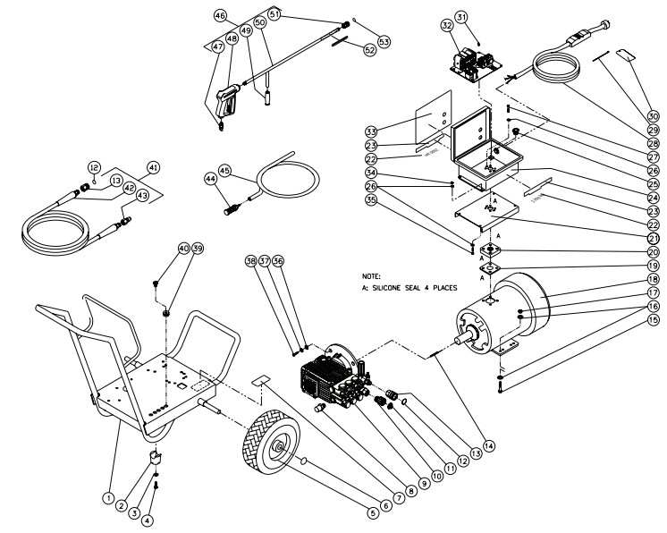MITM JP-2503-0ME3 pressure washer parts and manual